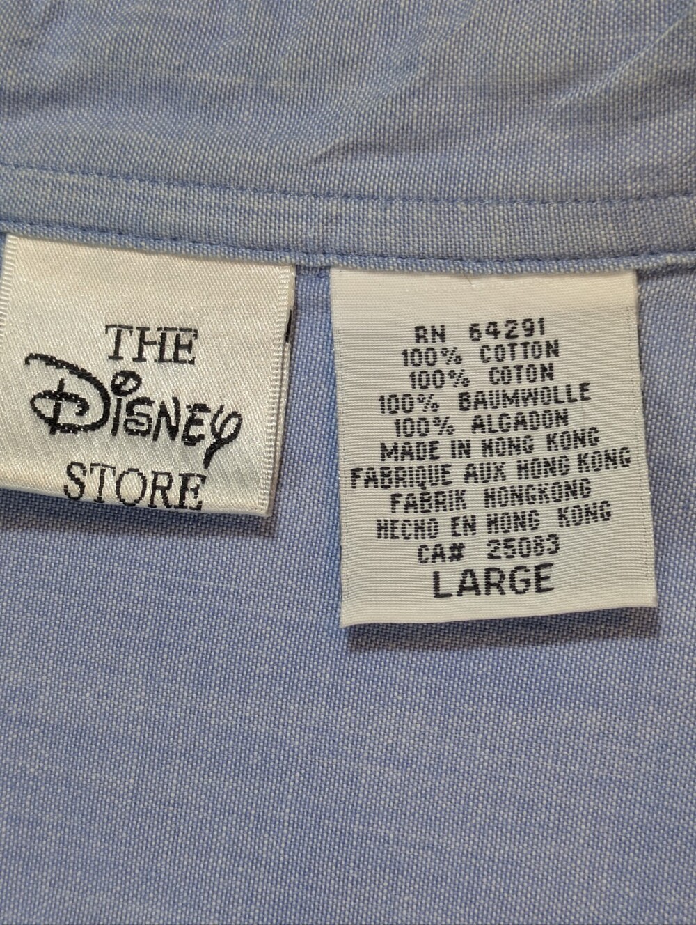 Vintage Disney Store Women's Seven Dwarfs Long Sleeve Button Down Blue Cotton L - Picture 6 of 10
